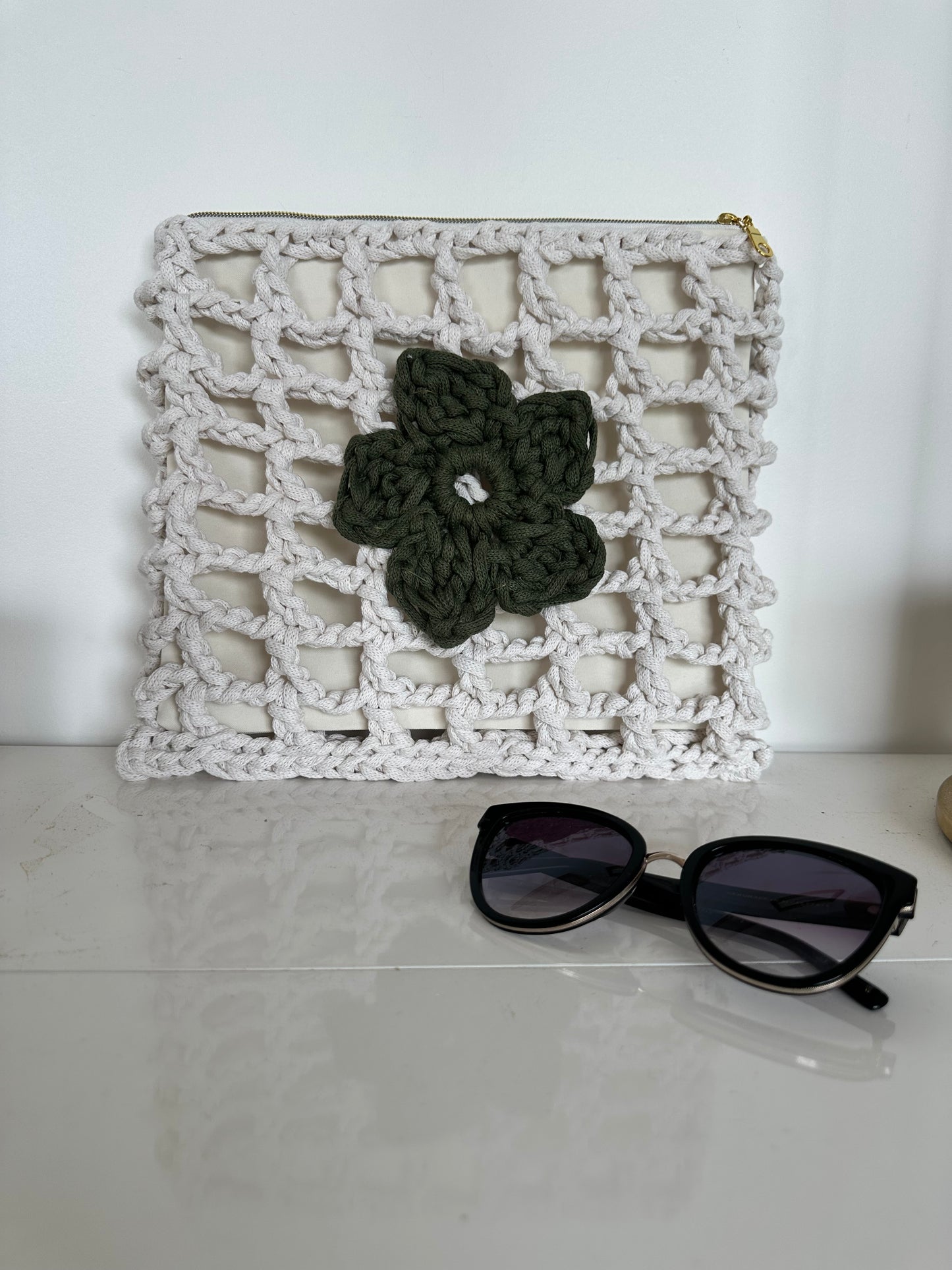 Pochette Louisa Ecrue et Kaki
